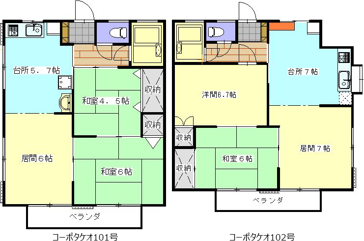 コーポタケオ間取り図